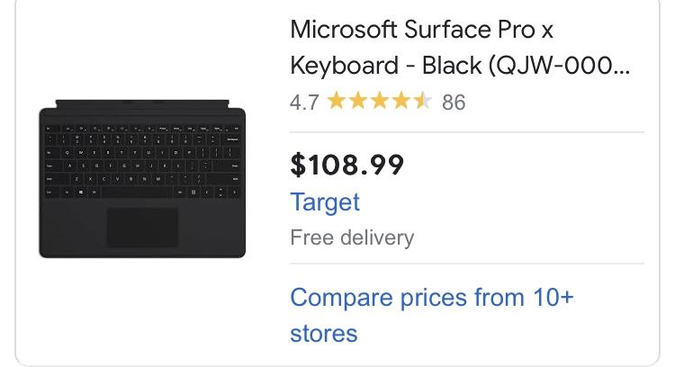 Surface pro X W/cellular + Keyboard + AUG Case