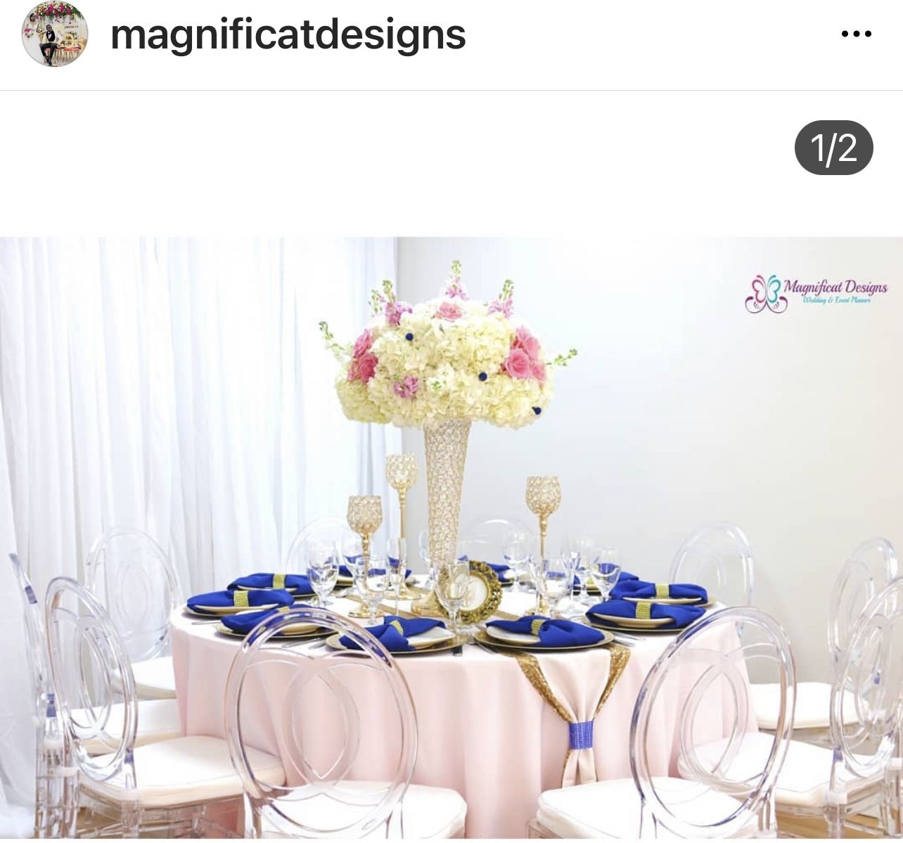 4 Gold Crystal Trumpet Vases