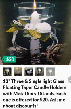 Available Now - Studio Silversmiths Metal Floating Votive Candle Holder - 3 Candle Holder and Single Candle Holders Thumbnail