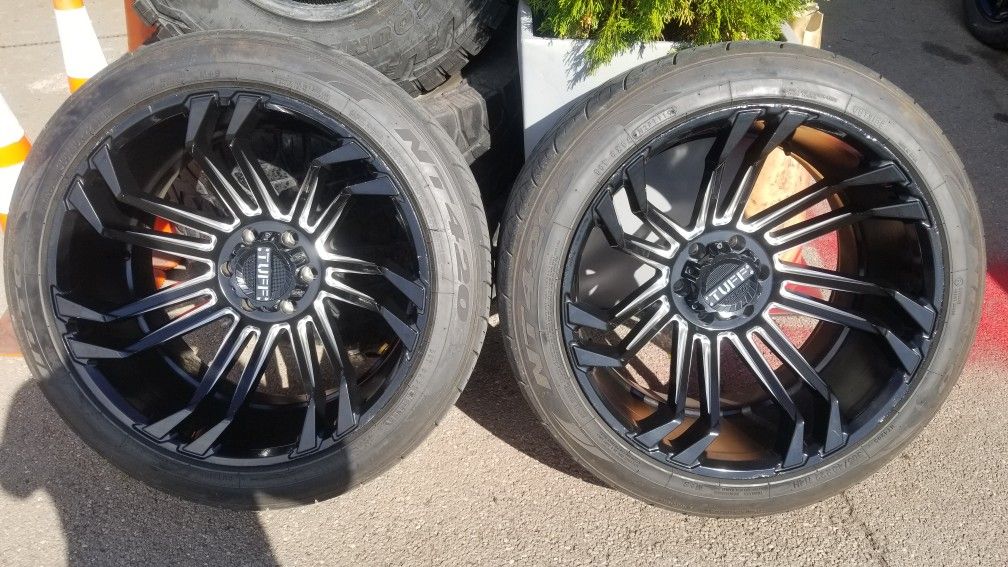 22x12 Rims With Tires 6 Lug GM Bolt Pattern