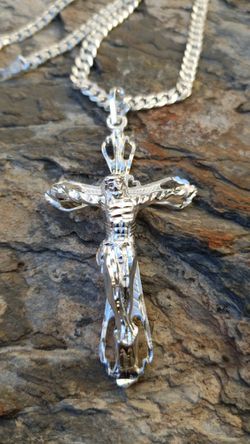 Cadena y Cristo Plata 925MX  / Silver Chain And Christ  Thumbnail
