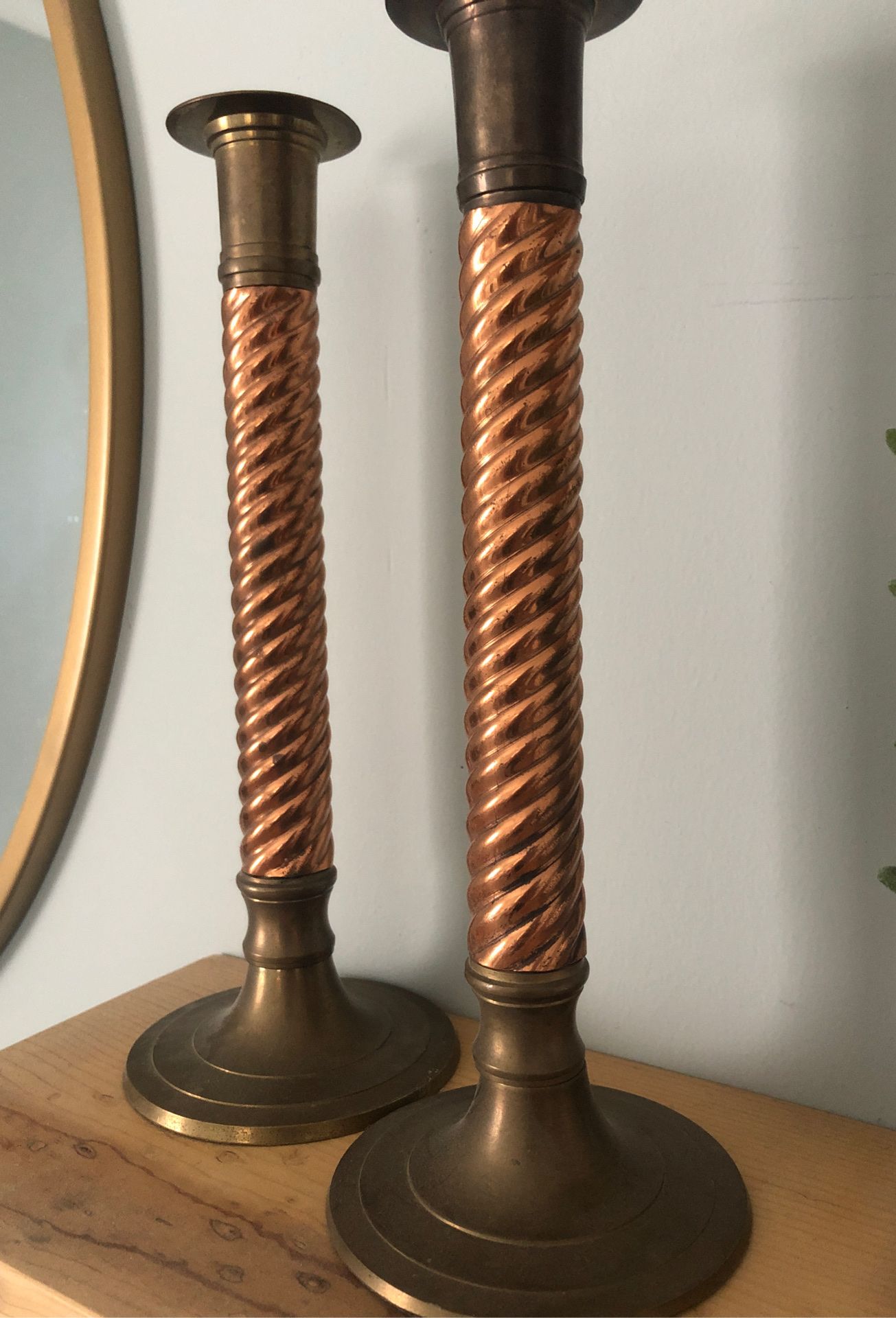 Solid brass/copper candle holders