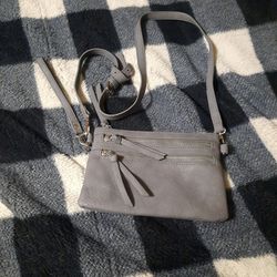 Gray  Leather Small Purse  Thumbnail