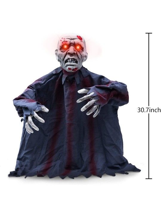 Halloween Decorations Halloween Outdoor Groundbreaker Zombie with Horror Sound and Glowing Eyes Halloween Bar Haunted House Party Props (Groundbreaker