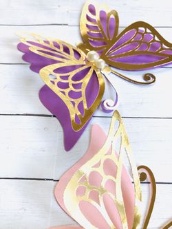 3D paper butterflies. 6pc set Thumbnail