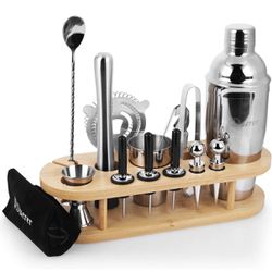 Duerer Bartender Kit with Stand, 23-Piece Cocktail Kit with Stylish Bamboo Stand Thumbnail