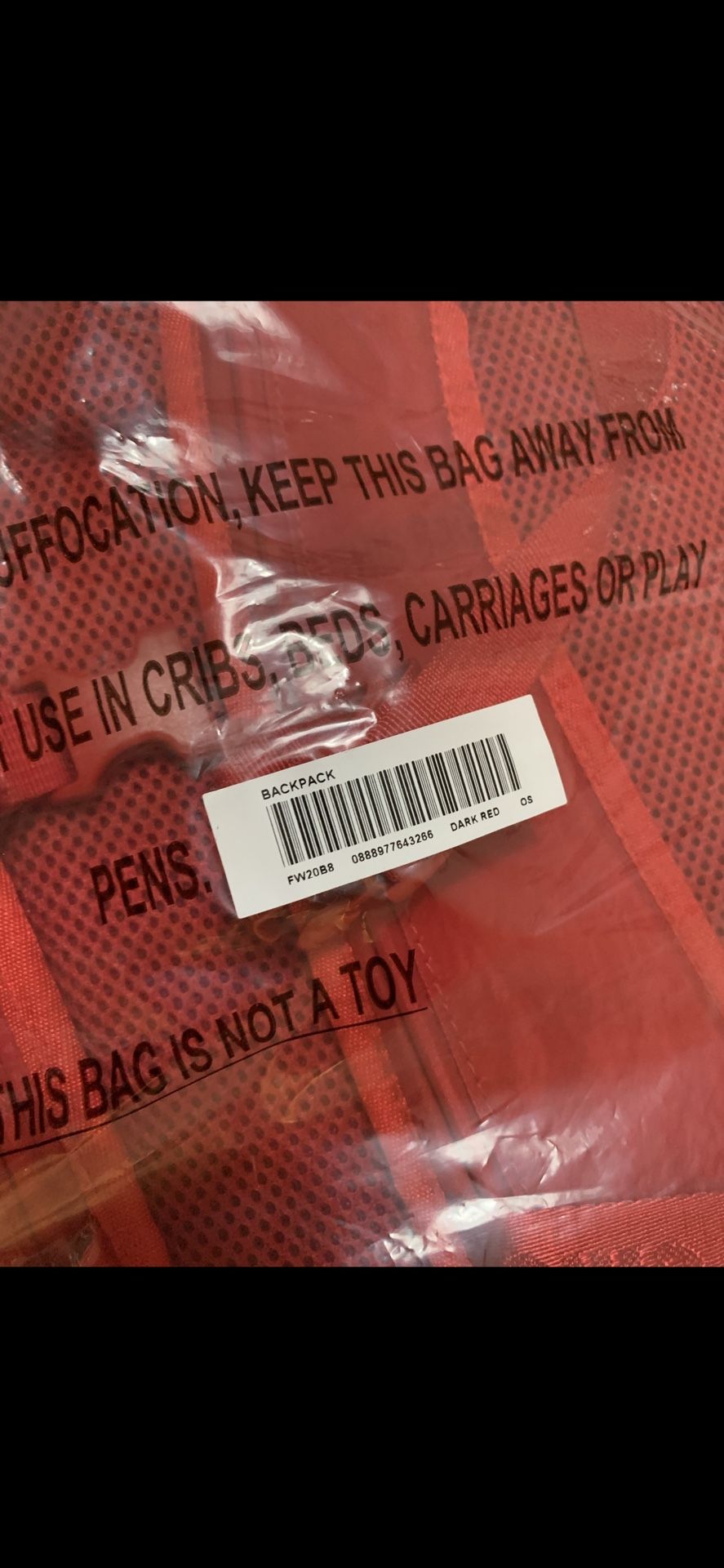 Brand New FW20 Red Backpack 210$ Firm. With Tags. (ordered From Supreme I Have The Email Receipt)