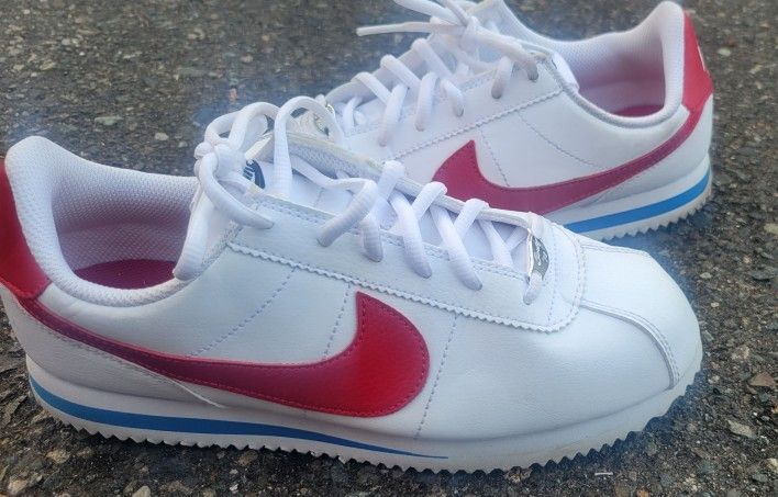 red white and blue nike cortez