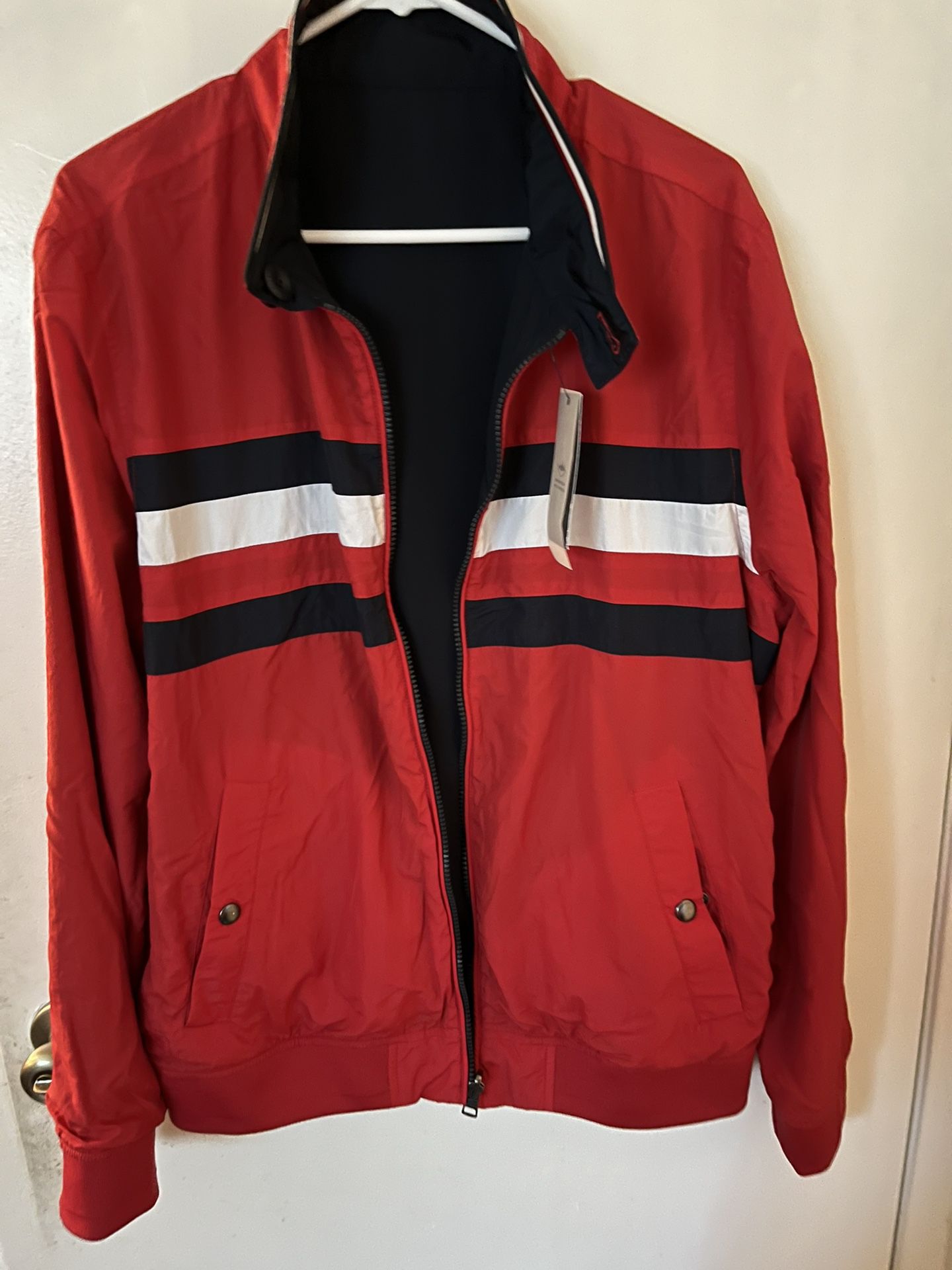 reversible tommy hilfiger windbreaker zip up jacket