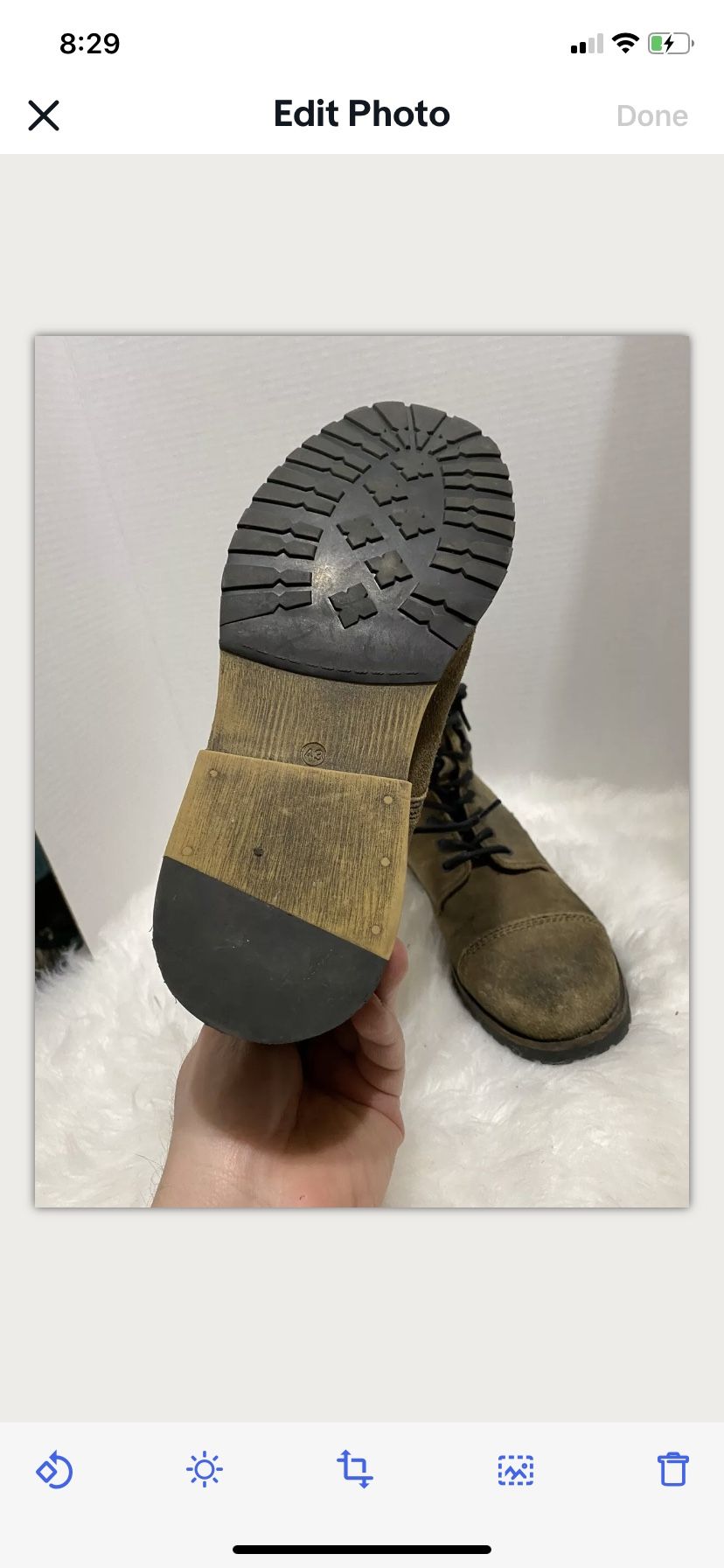 ALDO Dark Green Suede Leather Lace Up Ankle Boots Men Size 9 IS Euro 43