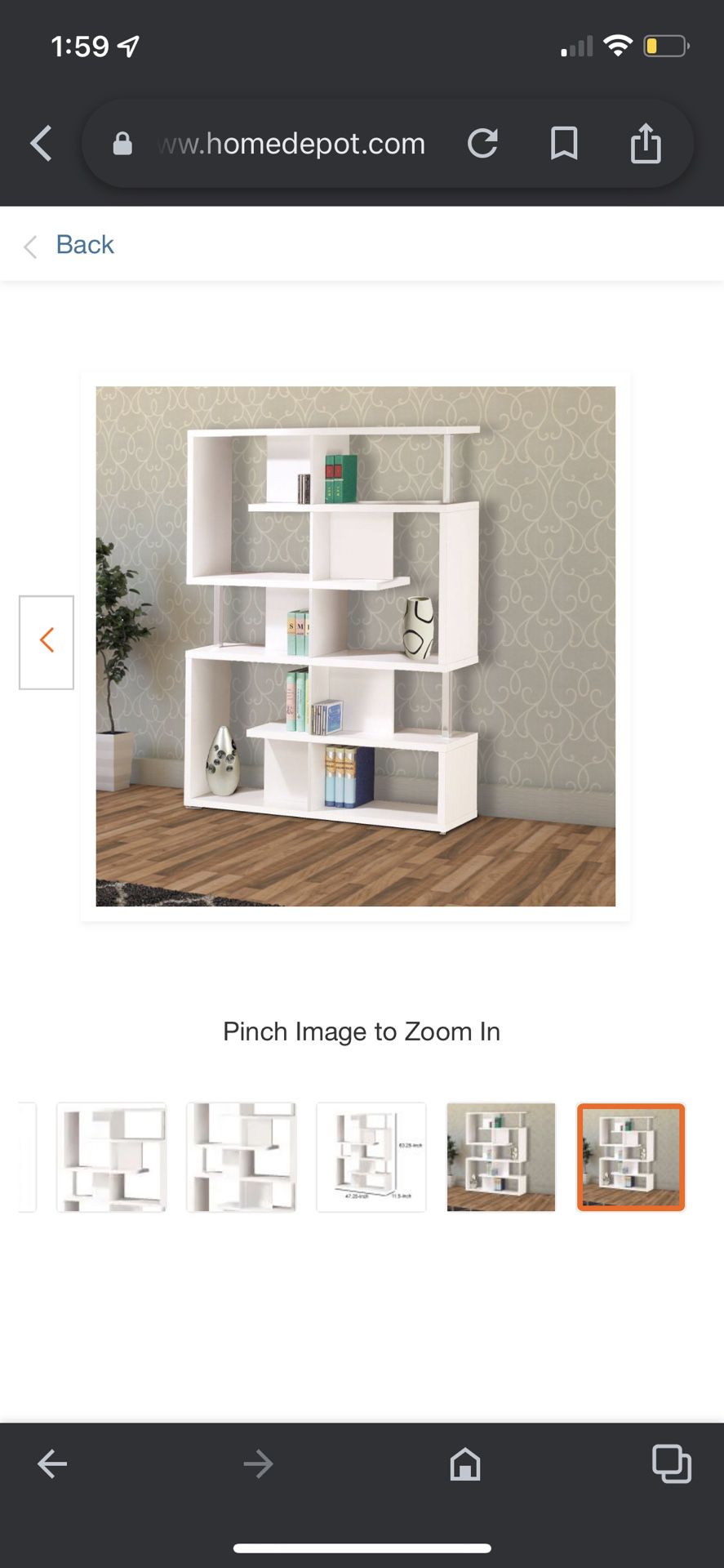 White Wood 8-shelf accent Bookcase With Open Back