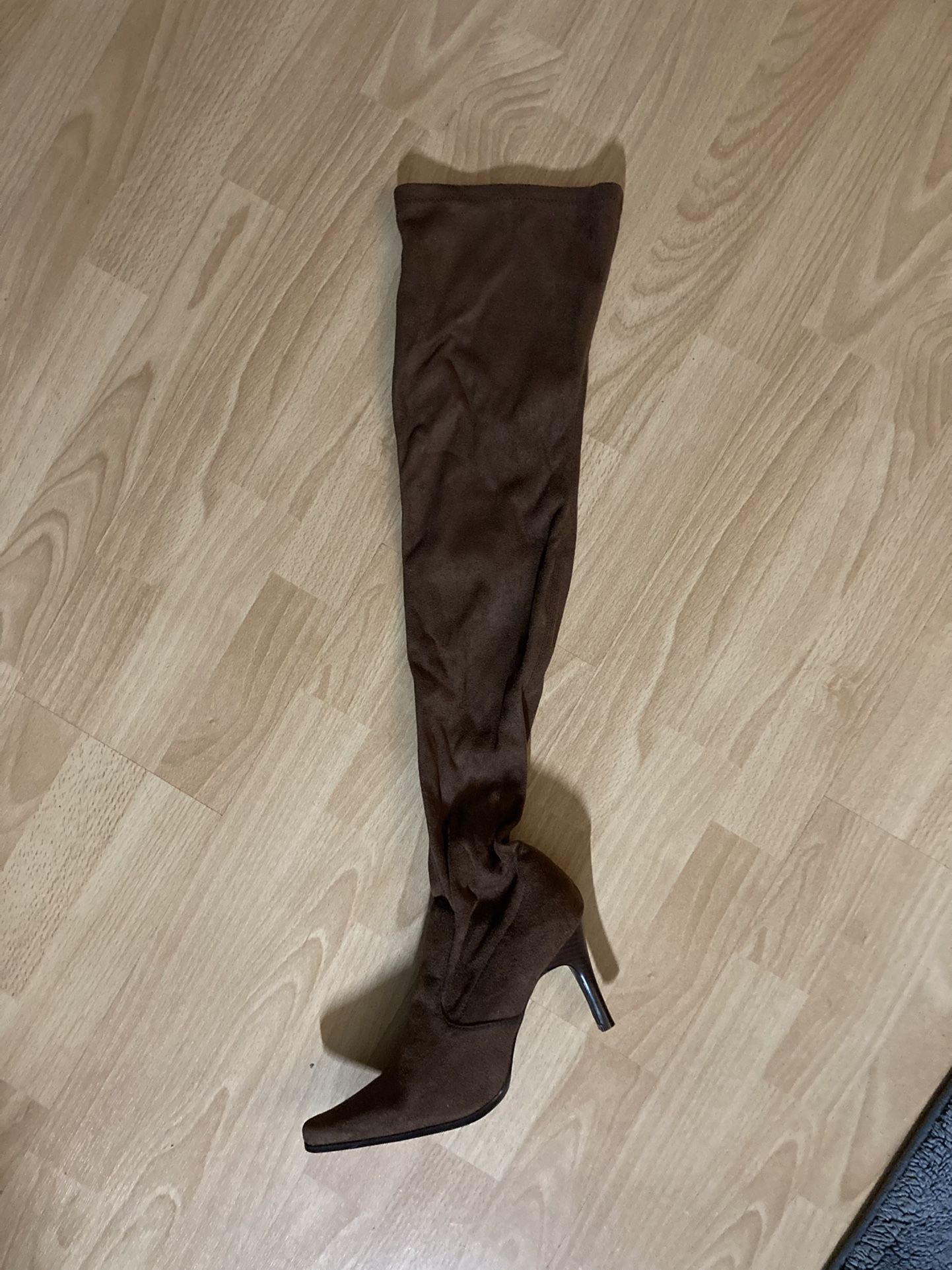 Brown Suede Thigh High Boots