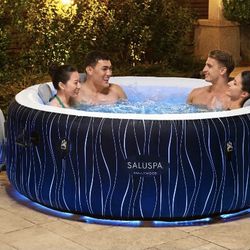 Hollywood AirJet Inflatable Hot Tub Spa with LED Lights 4-6 person Thumbnail