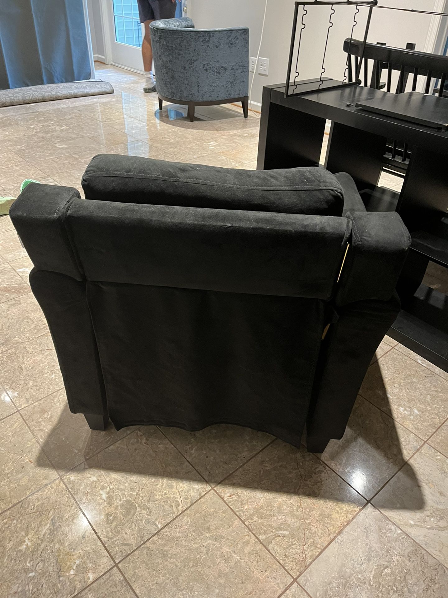 Black Velvet Armchair