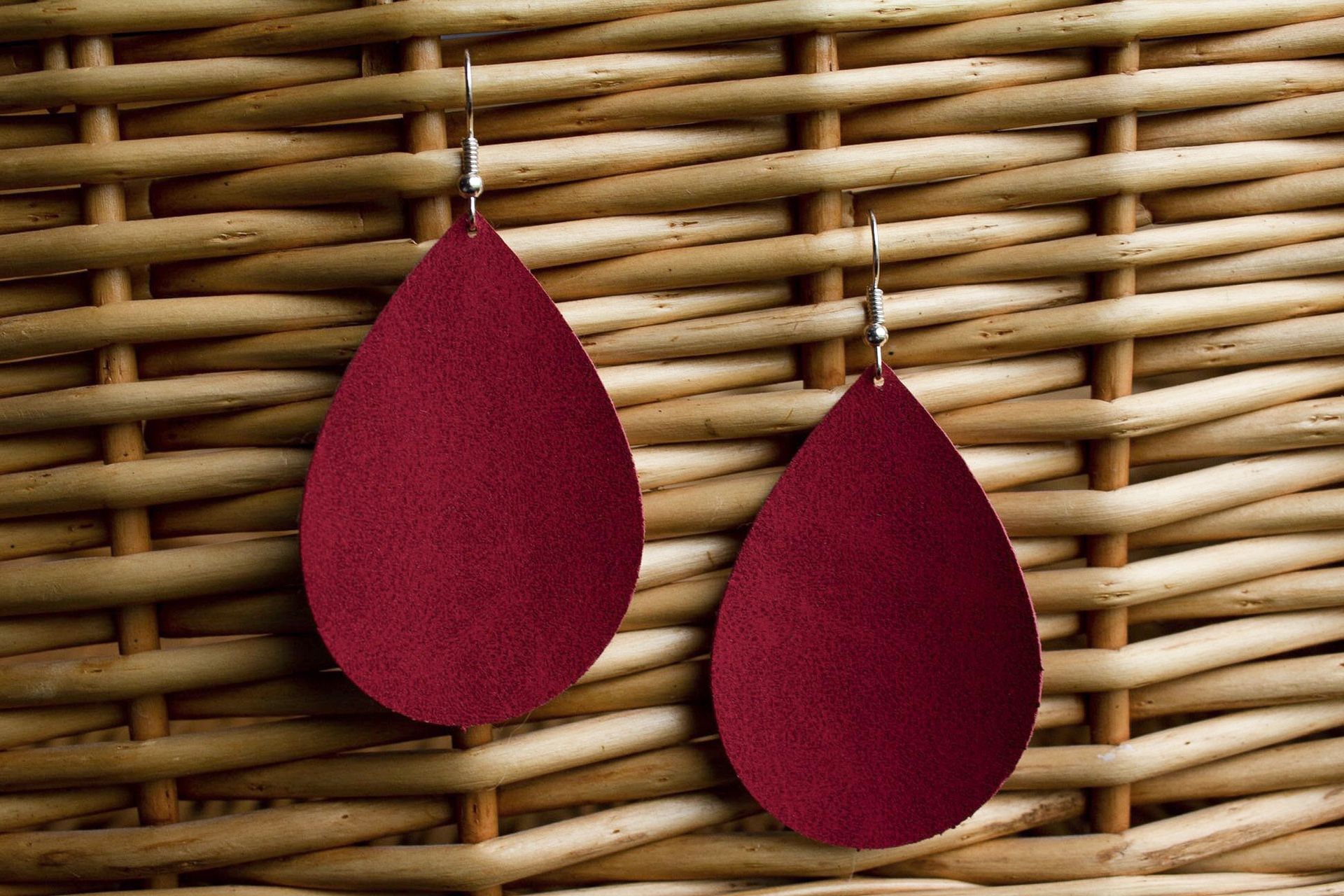 Red Wine Suede Earrings