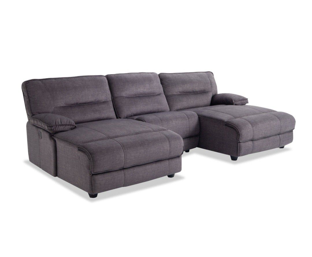 3 Piece Dual Power Reclining Chaise Sectional 