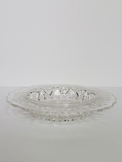 Scalloped Depression glass shallow bowl Thumbnail