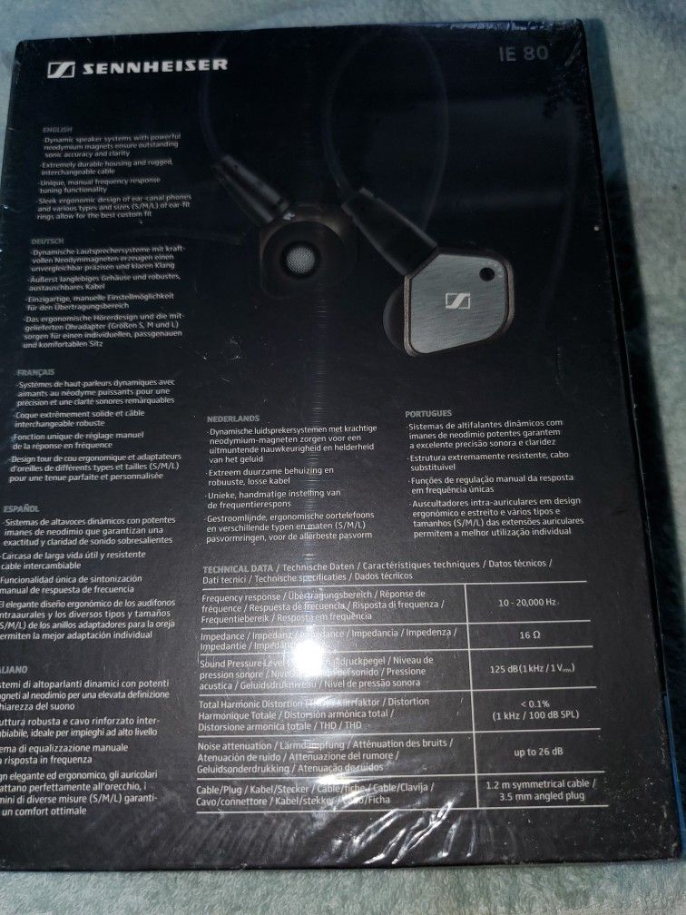 Sennheiser IE80 in ear headphones