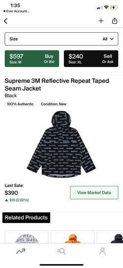Supreme 3M Repeat Taped Seam Windbreaker Jacket Hoodie Size XL Good Condition  Thumbnail