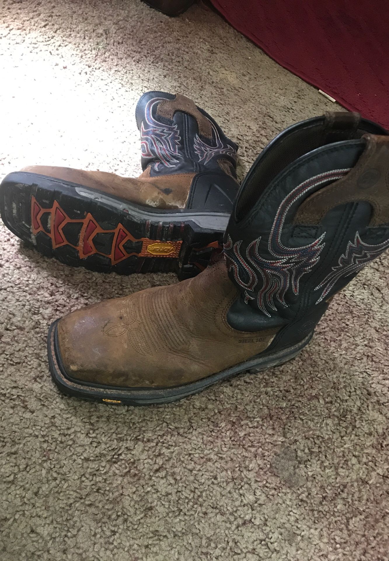 Justin work boots .. worn only a few times .