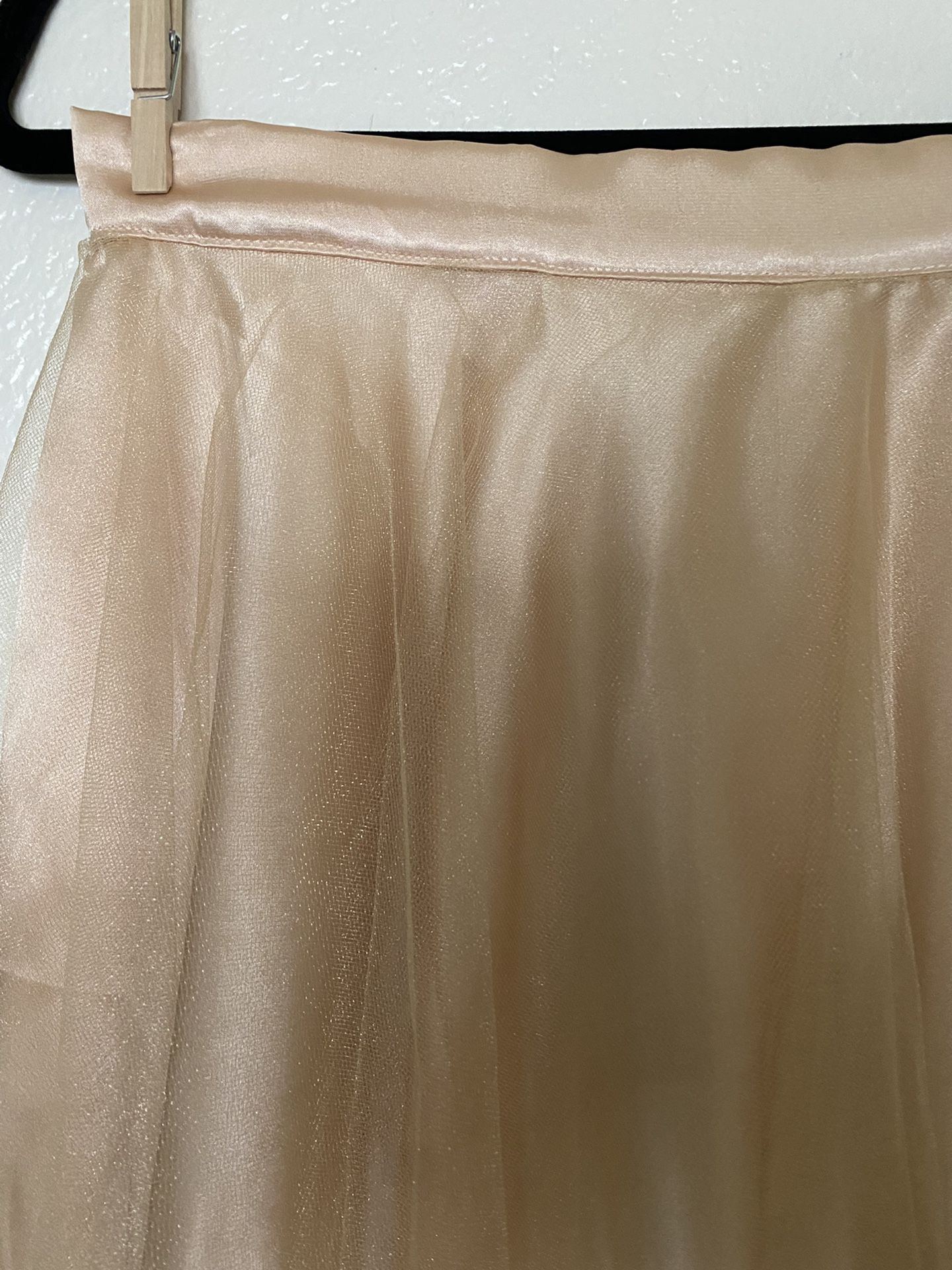 Vintage Peach Satin and Tulle Skirt 