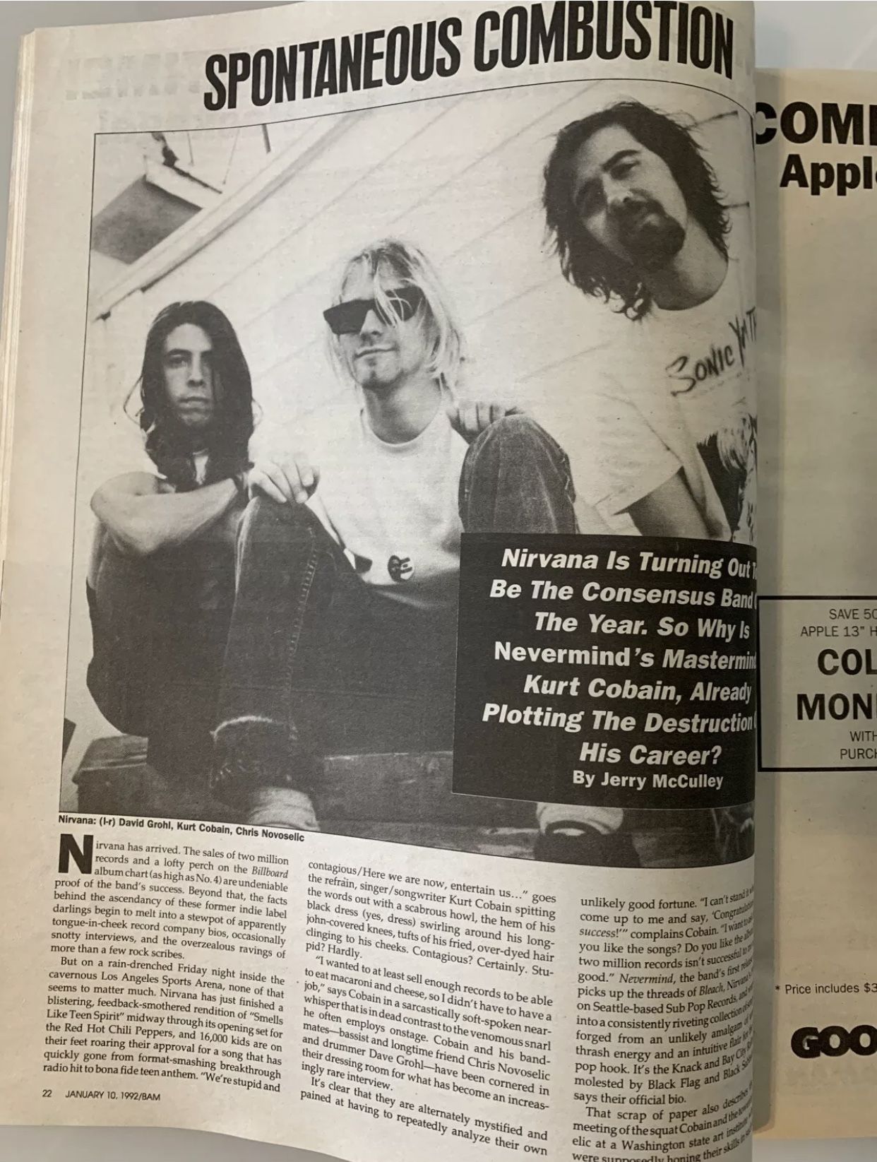NIRVANA *SUPER RARE* 1991 BAM LA's Music Magazine