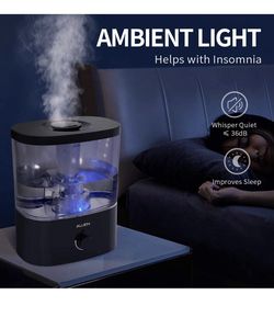 5L Cool Mist Humidifier for Babies, 360° Nozzle Humidifier for Bedroom, Air Humidifier with Essential Oil Tray, Ultrasonic Humidifier for Large Room A Thumbnail