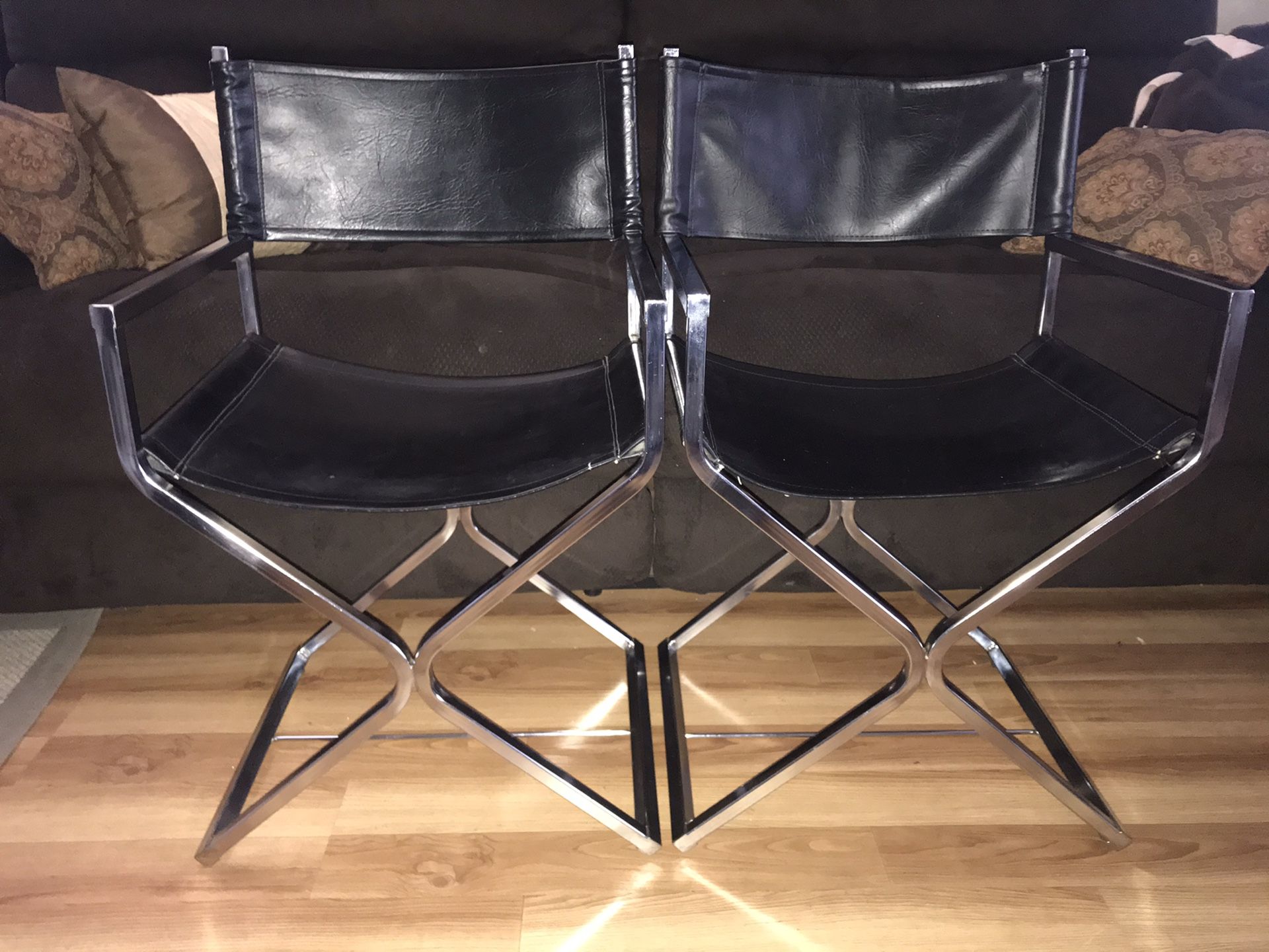 Mid-Century Modern Chrome Director Chairs
