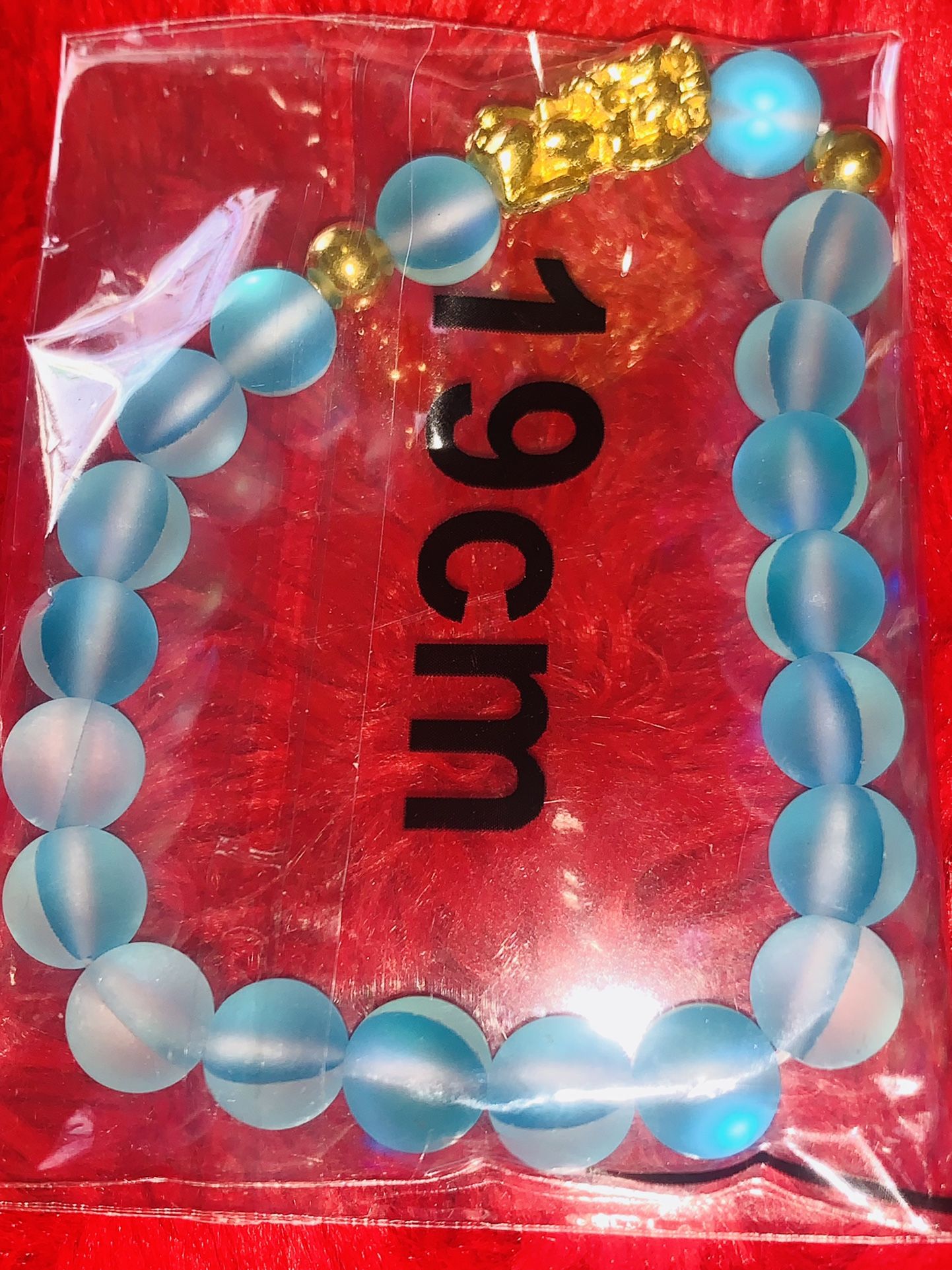 11mm 19 Centimeters Size of Blue Moonstone Stretchable bracelet