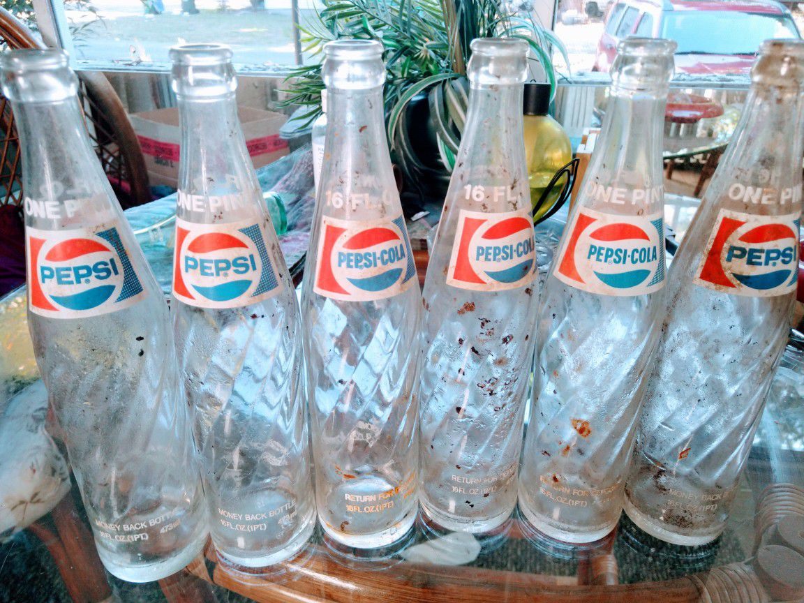 Vintage Pepsi Glass Bottles