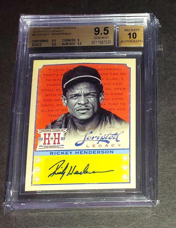 Rickey Henderson Hometown Heroes Auto Bgs 9.5 Auto 10