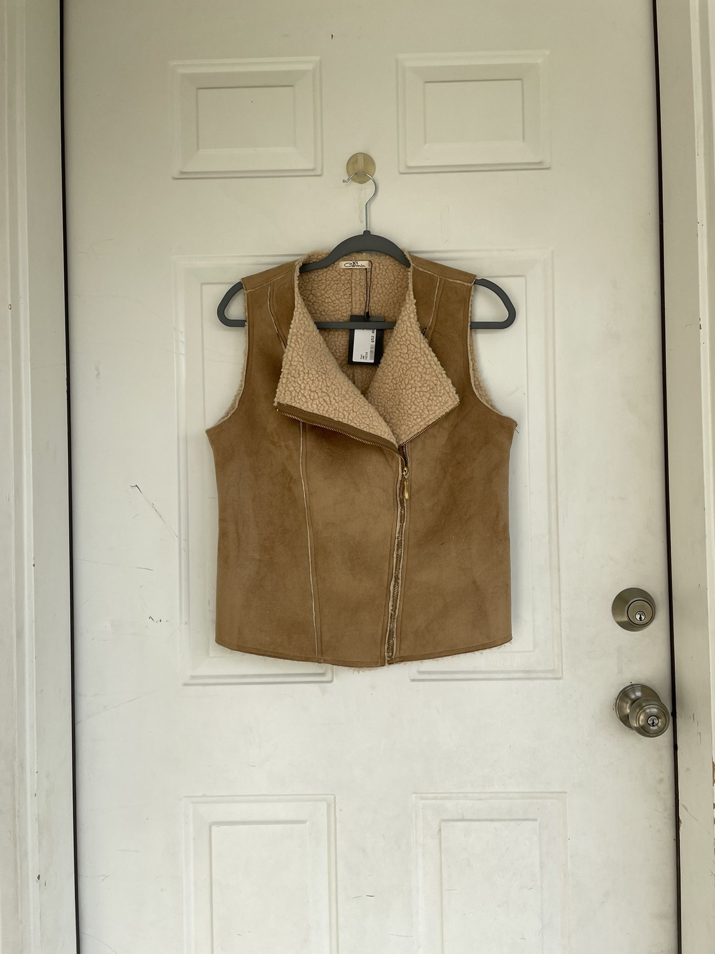 Carmin Faux Fur Faux Shearling Suede Vest