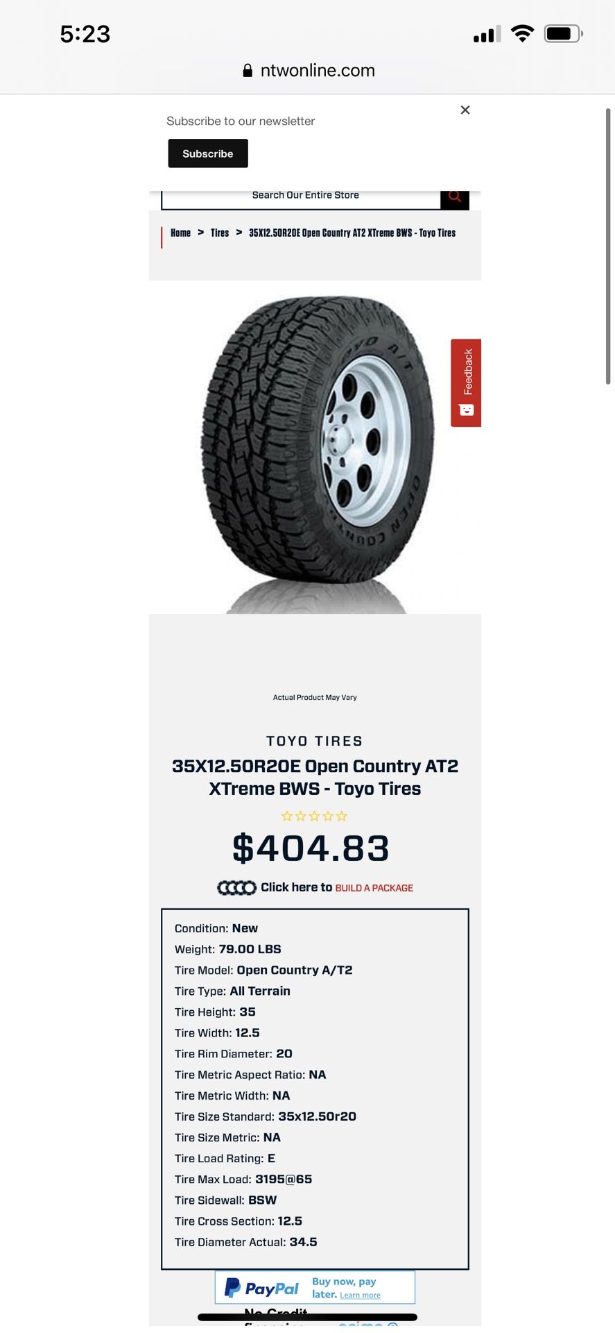 Fuel D436 Dually Front Wheel Spare