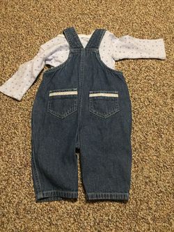 Baby boy carters 3 to 6 months overalls Teddy with matching bib Thumbnail