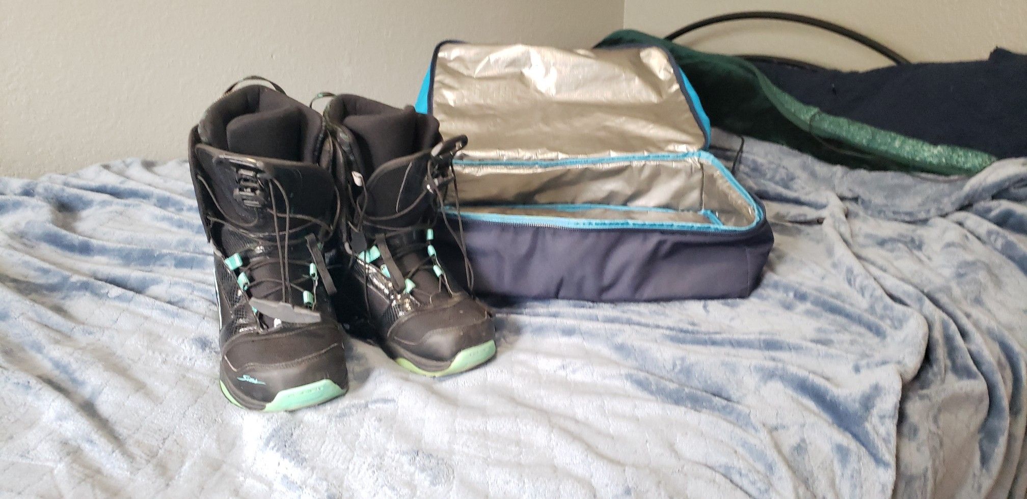 Snowboard Boots and Bag