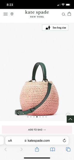 Kate Spade Bellini 3D Pink Peach Crossbody Purse Bag Woven Thumbnail