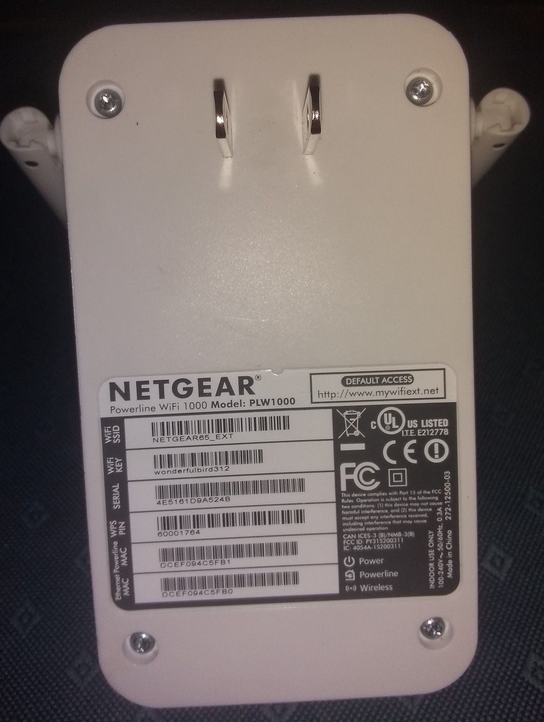 Netgear plw1000 wifi extender