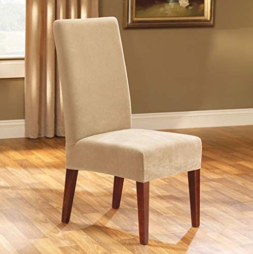Sure Fit Stretch Pique Short Dining Room 6pk Chair Cover - Cream