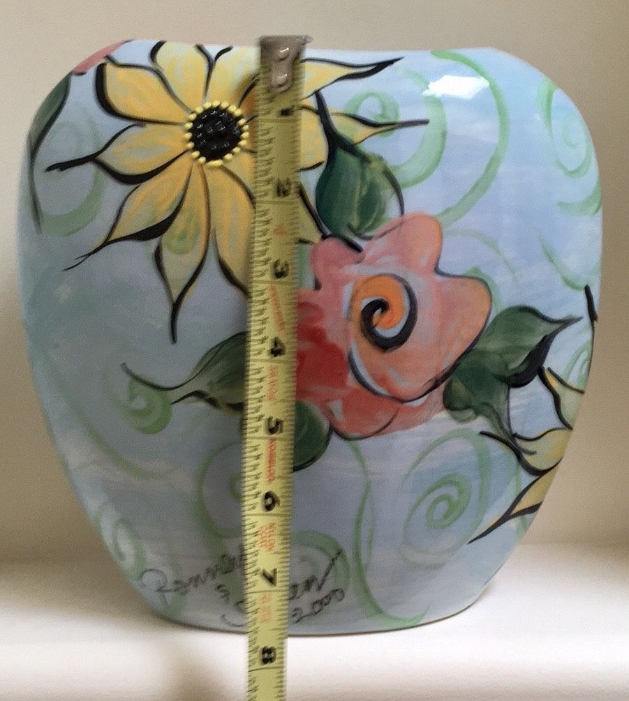 Hand Painted Ceramic Vase By Alaskan Artists