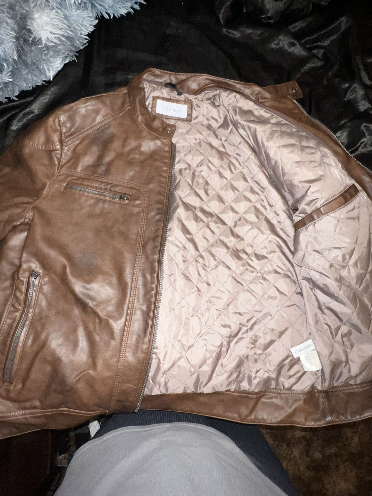 Calvin Klein Brown Leather Jacket