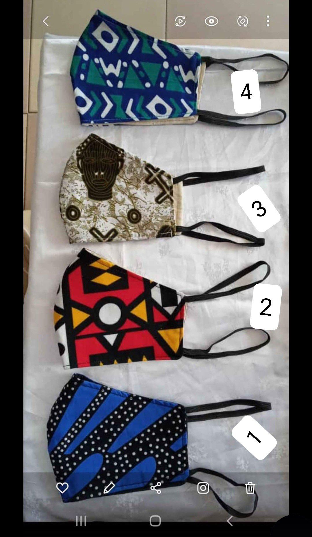Unisex high quality African print face masks