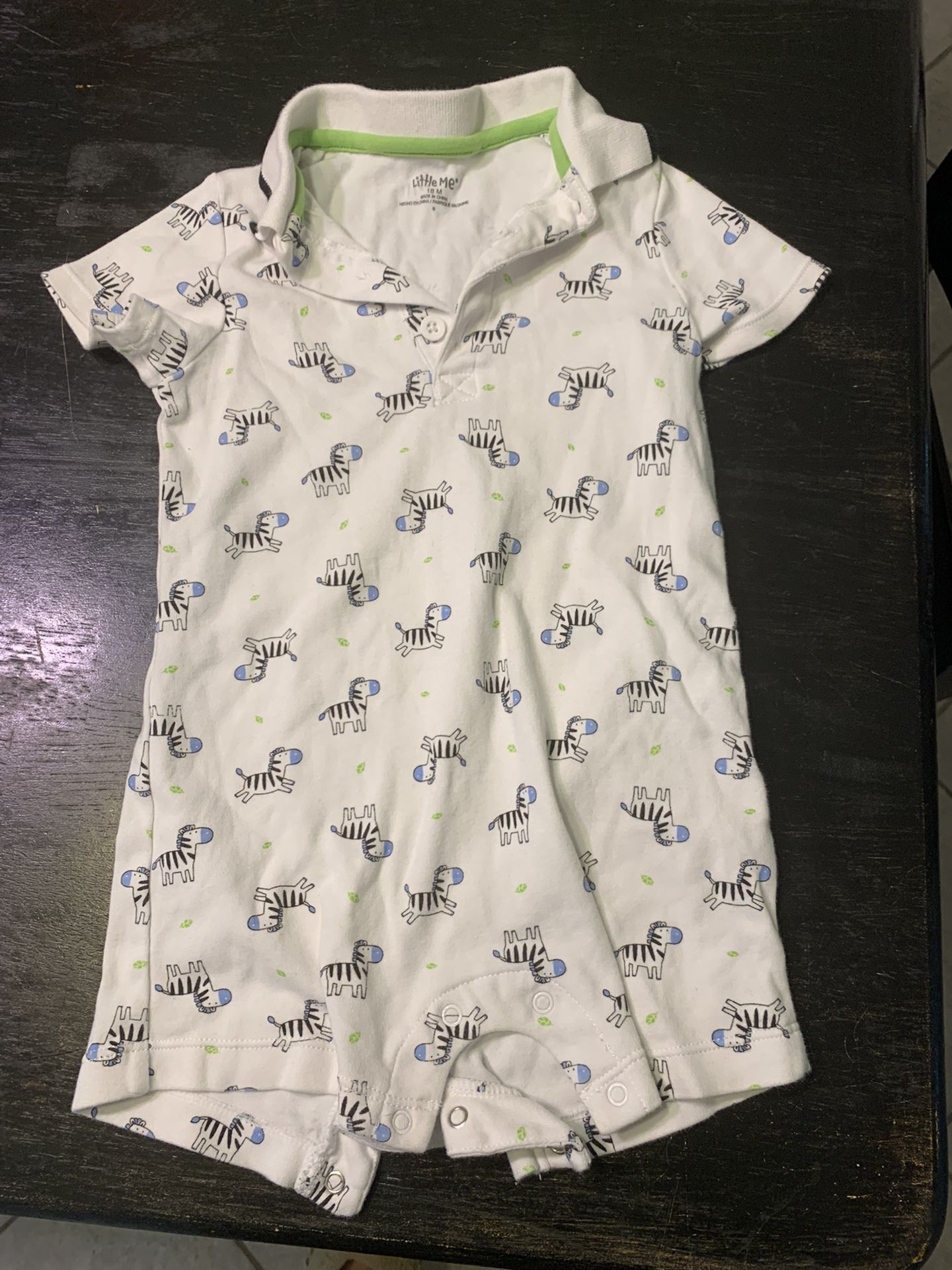 Little Me 18m Zebra Onesie