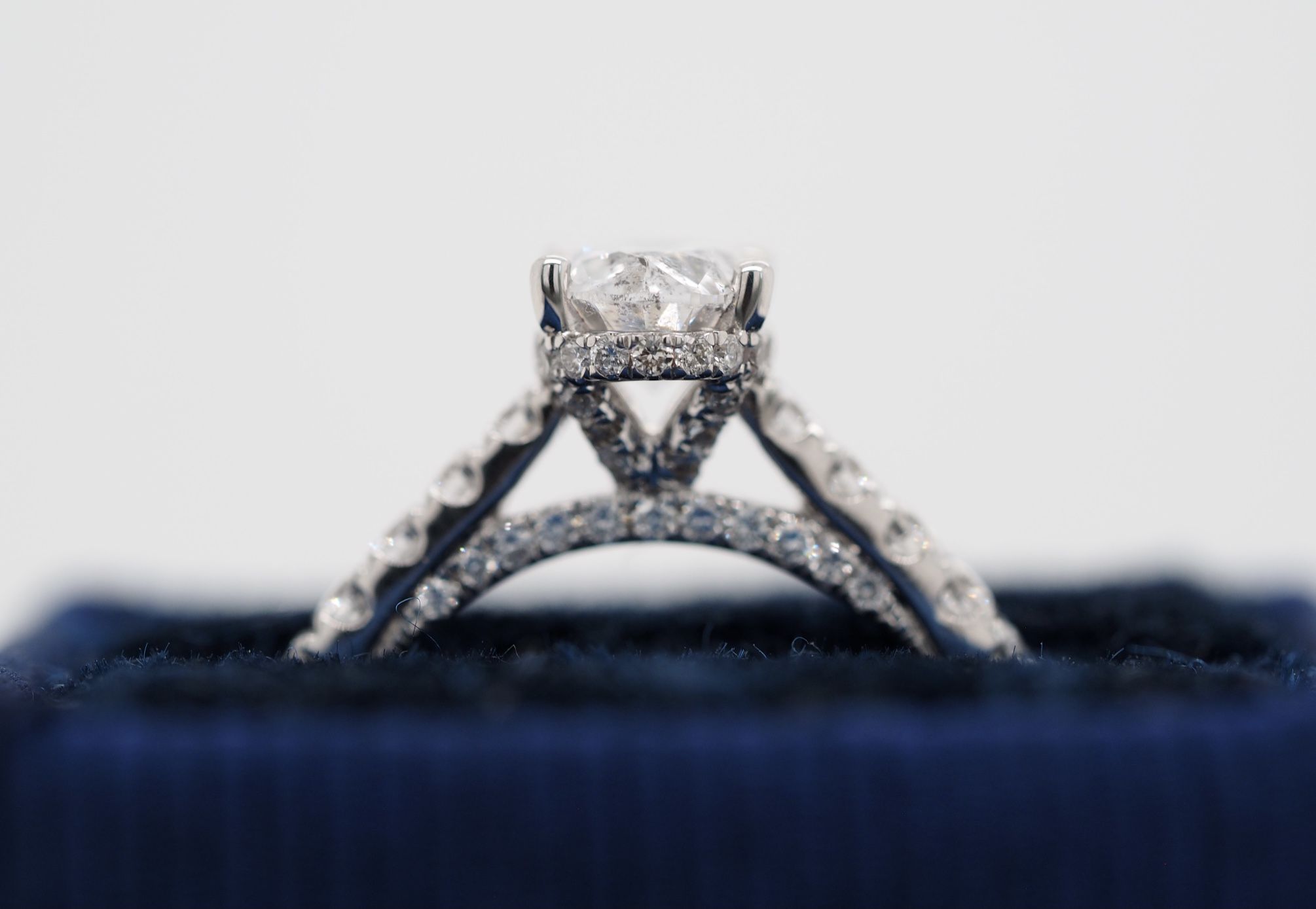 Natural Oval Halo Diamond Engagement Ring 18 Karat White Gold
