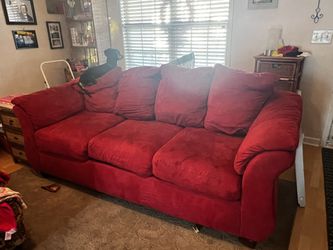 Living Room Set 100 For All Red Couch 2 Chairs & Ottoman  Thumbnail