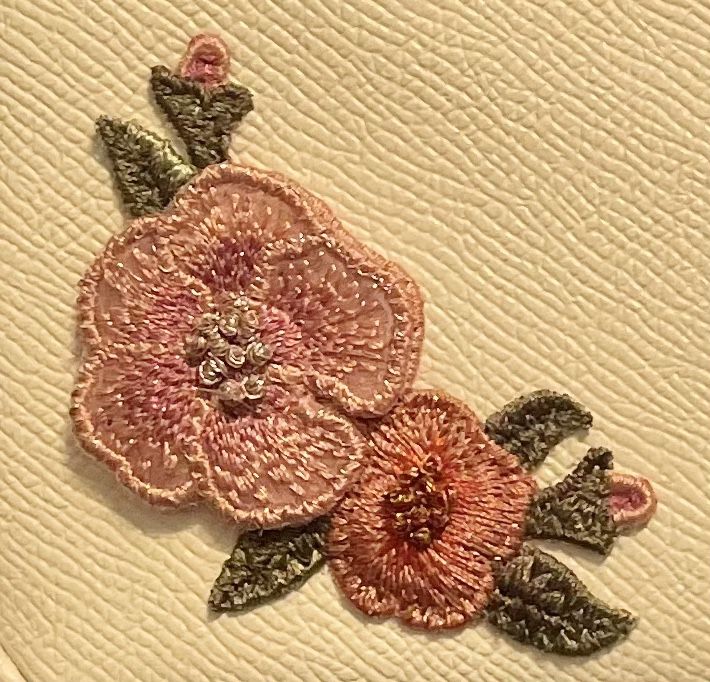 COACH Leather Purse With Flower Embroidery