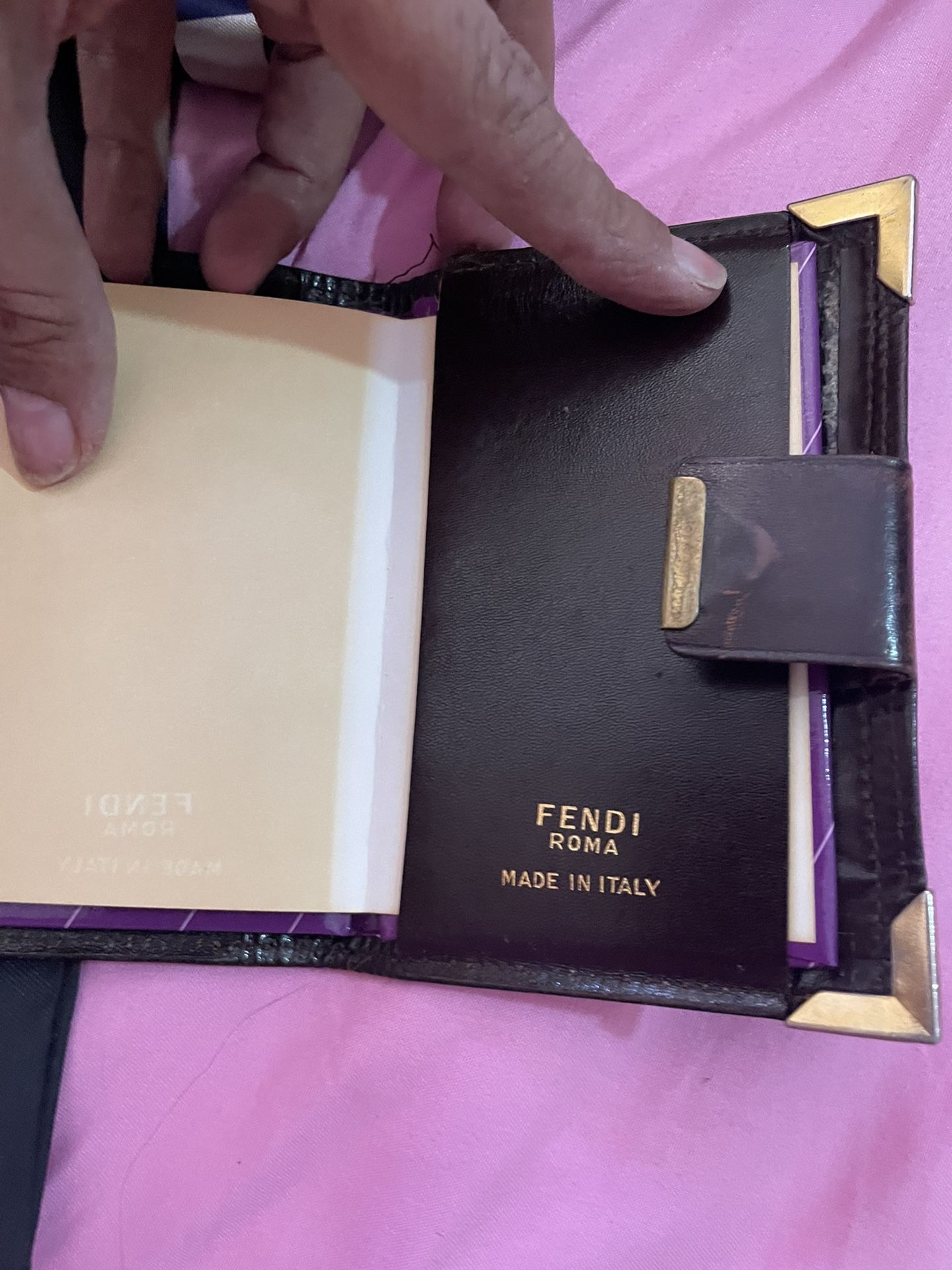 Vintage Fendi make up bag an address book