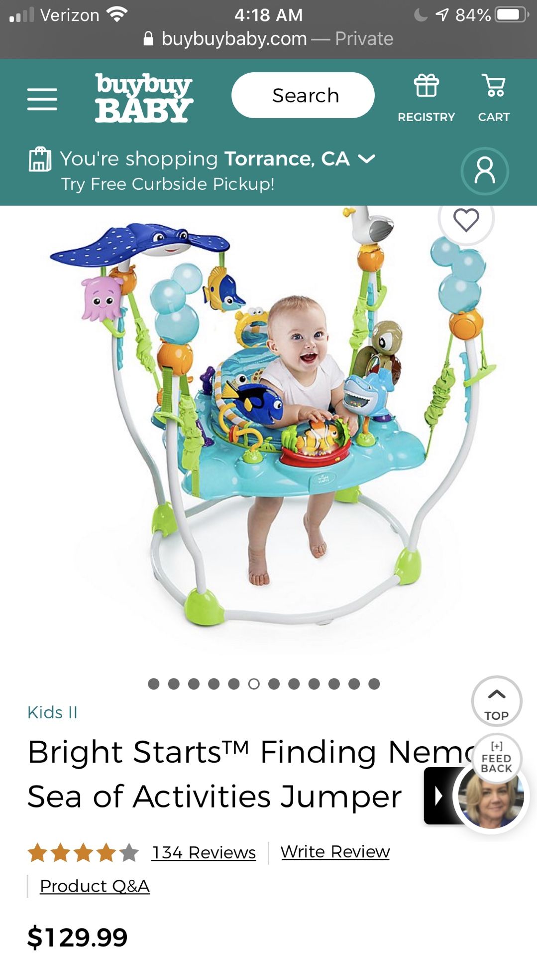 Disney Bright Starts™ Finding Nemo Sea of Activities Jumper