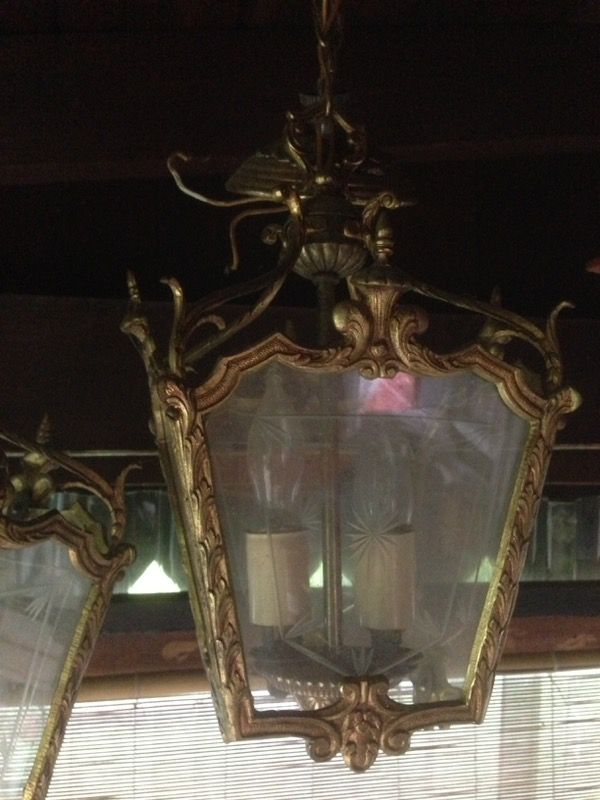 Antique Bronze light fixtures candelabras 3 pc