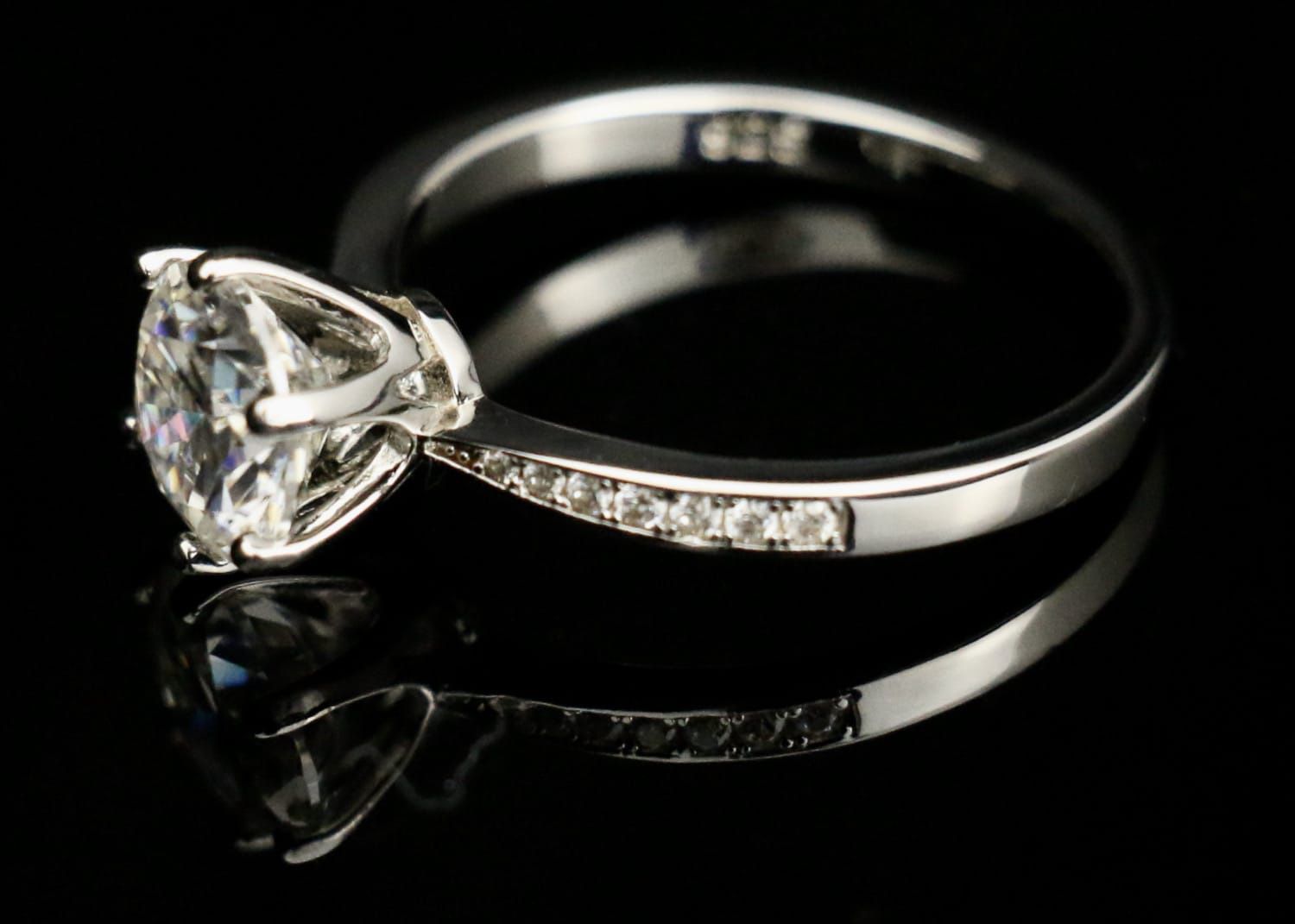 2c Moissanite Silver Engagement Ring 
