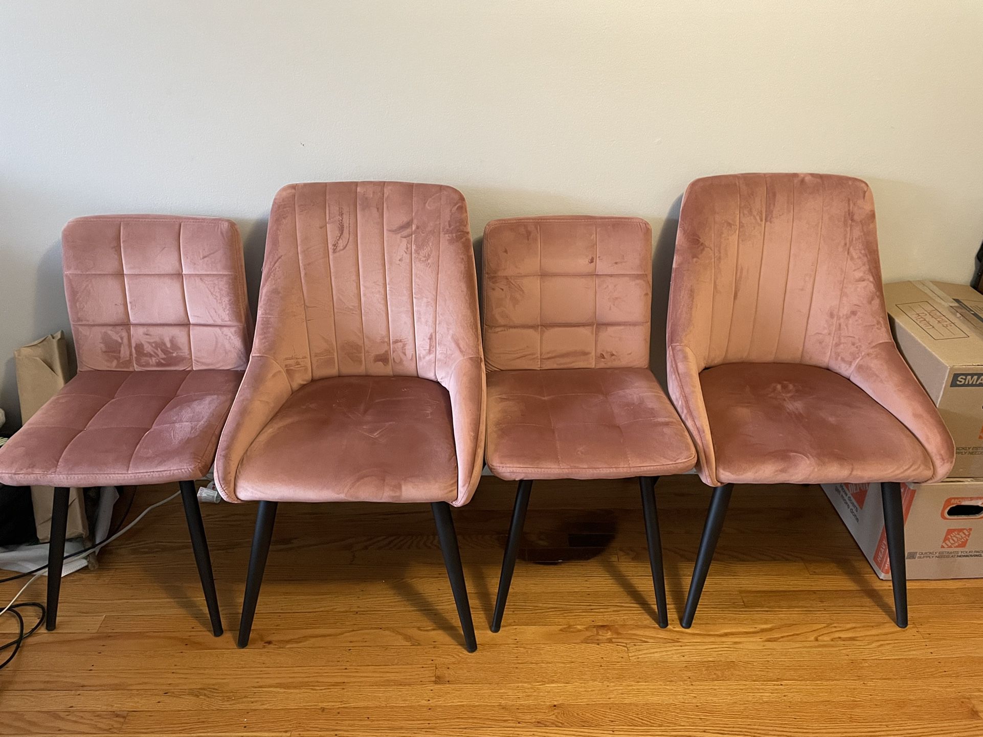 Suede Chairs Set Of 4 